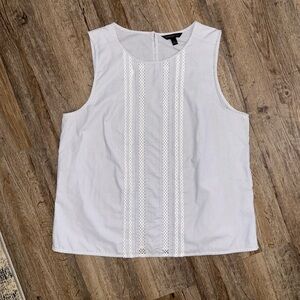 Banana Republic • Stripe Geo Lace Trim Blouse